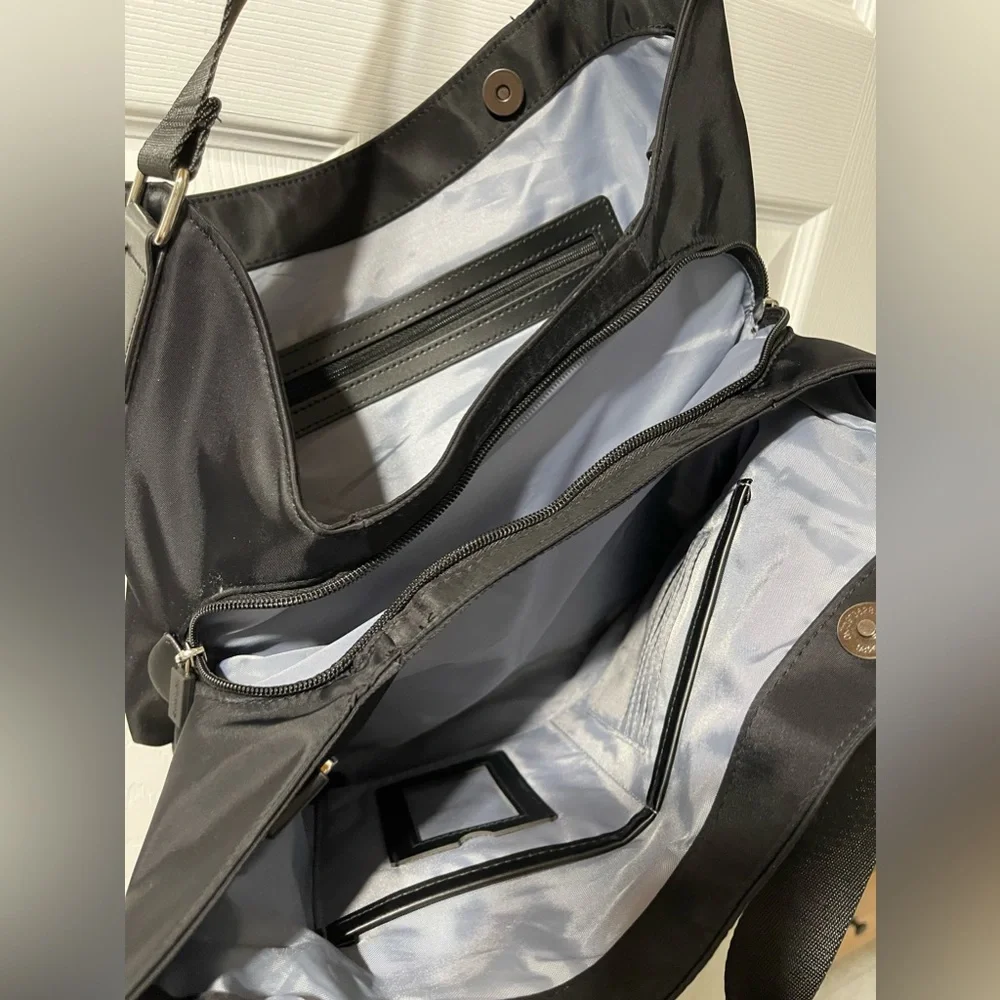 IHKWP Black Nylon Hobo Bag